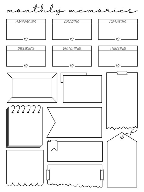 Creative Notes Design, Doodle Notes Template, Sketchnotes Templates, Bullet Journal Birthday Tracker, Bullet Journal Boxes, Peta Pikiran, Tracker Bullet Journal, Birthday Tracker, Bullet Journal Ideas Templates