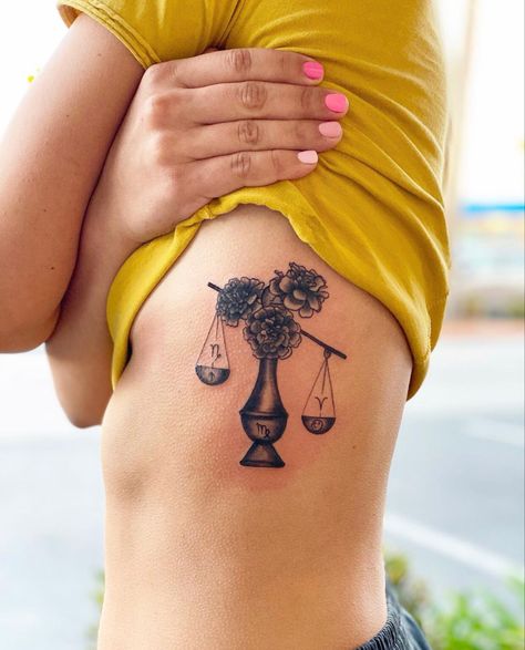 Libra Scales Rising Capricorn  Aries Moon Carnation Flowers Virgo Venus Libra Tattoo Ideas For Women, Libra Scale Tattoo, Zodiac Tattoo Designs, Libra Sign Tattoos, Libra Scale, Libra Tattoos, Libra Tattoo Ideas, Libra Zodiac Tattoos, Libra Constellation Tattoo