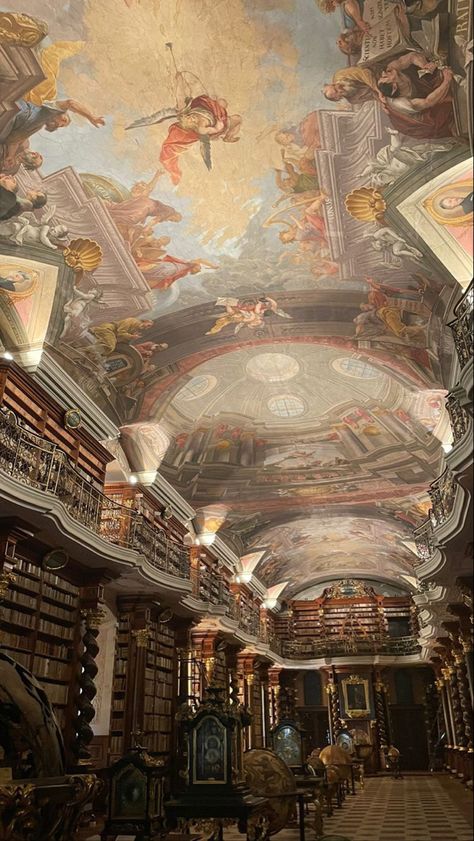 #libraries #library #czech #czechrepublic #europe #historical #prague #architecture #aesthetic Prague Library, Library Prague, Old Library Aesthetic, Prague Itinerary, Prague Architecture, Prague Winter, Things To Do In Prague, Art Academia, Architecture Aesthetic