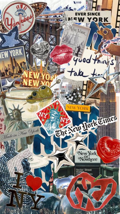 New York aesthetic wall paper New York Screensaver, Nyc Aesthetic Wallpaper, Summer Prints Wallpaper, New York Wallpaper, Nyc Baby, Cute Summer Wallpapers, New York Aesthetic, Iphone Wallpaper Tumblr Aesthetic, Collage Poster