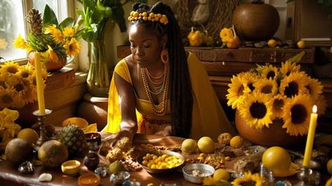 Oshun Goddess Altar, Osun Orisha Goddesses, Oshun Spells, Oshun Prayer, Oshun Offerings, Oshun Altar, Full Moon Goddess, Yoruba Goddess, Goddess Oshun