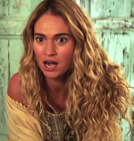 Lily James as Donna Lily James Hair Mamma Mia, Lilly James Hair, Lily James Curly Hair, Lily James Blonde Hair, Young Donna Hair, Lily James Blonde, Mama Mia Hair, Mamma Mia Hairstyles, Lily James Hair