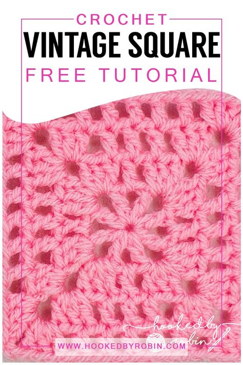 Vintage Filet Square Motif [Free Video Tutorial & Written Pattern!] — Hooked by Robin Lacy Granny Square, Hooked By Robin, Hexagon Blanket, Blanket Squares, 100 Crochet Stitches, Quick Crochet Projects, Coiled Fabric Basket, Granny Square Crochet Patterns Free, Craft Crochet