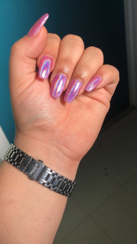 Purple French Tip Nails Square, Purple Crome, French Tip Nails Purple, Vanilla Chrome Nails, Purple French Tip Nails, Coffin French Tip Nails, French Tip Nails Square, Coffin French Tip, Purple French Tip