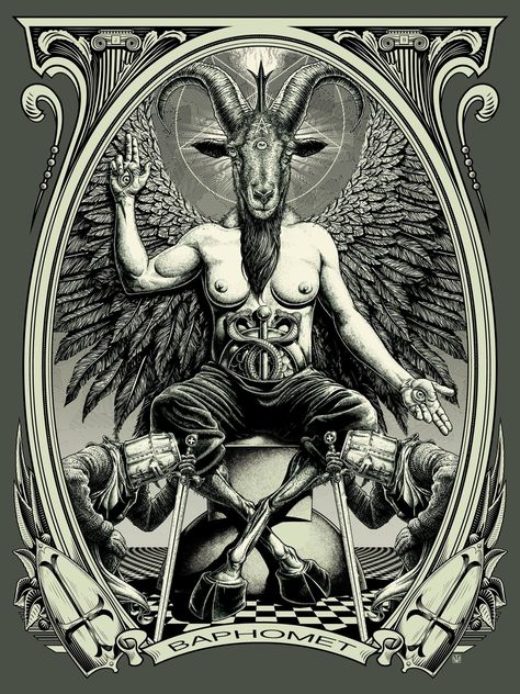 Baphomet Art, Cloven Hooves, Strange Art, A Goat, Occult Art, Biblical Art, Ink Illustration, Arte Inspo, Angels And Demons