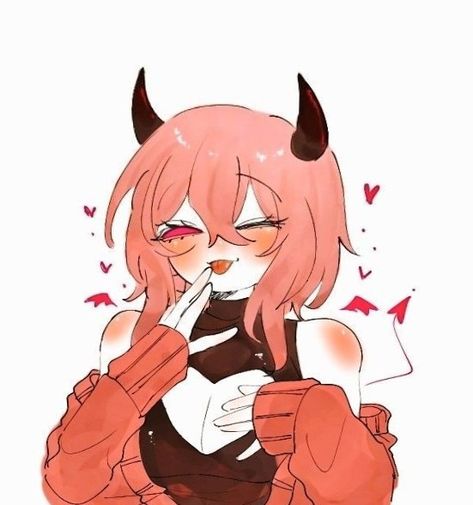 Demon Mommy, Pink Character Design, Cute Succubus, Cute Anime Profile Pictures, Cute Profile Pictures, Anime Poses Reference, Cute Anime Pics, Drawing Base, Art Inspiration Drawing