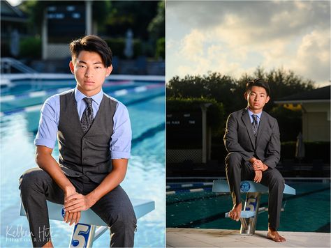 Swim Portraits, Athlete Photoshoot, Guy Senior Photos, Swimming Senior Pictures, Male Swimmers, Guy Poses, Swimming Photography, Swimming Photos, Senior Photos Boys