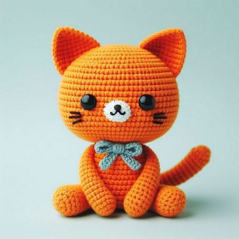 Crochet Orange Cat Amigurumi Pattern Free - The Amigurumi Amigurumi Pattern Free, Cat Amigurumi Pattern, Crochet Totoro, Crochet Orange, Crochet Hedgehog, Crochet Sloth, Crochet Whale, Crochet Toys Free, Animal Knitting Patterns