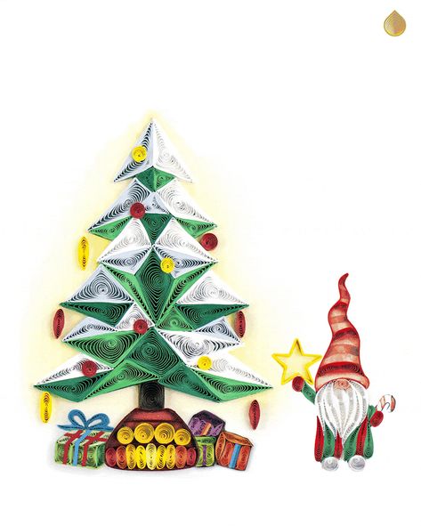 There's no place like gnome for the holidays. We wish you all a holly, jolly Merry Christmas! #christmas #gnomes #quilling Paper Quilled Gnomes, Paper Quilling Gnome, Quilled Gnomes, Quilling Gnome, Quilling Greeting Cards, No Place Like Gnome, Quilled Christmas, Quilled Cards, Christmas Quilling