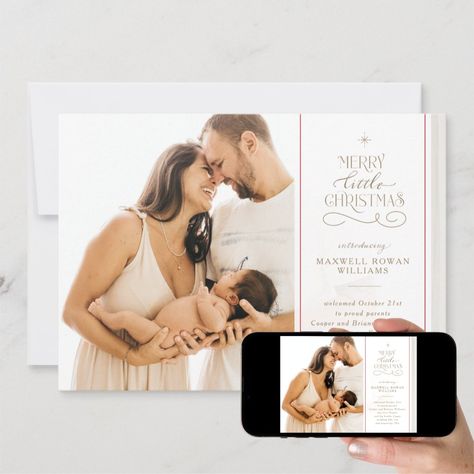 Holiday Birth Announcement, Text Graphic, Valentine Photo, New Year Card, Merry Little Christmas, Joy To The World, Holiday Photo Cards, Holiday Greetings, Photo Card