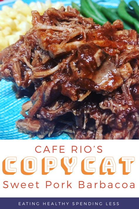 Sweet Pork Barbacoa Cafe Rio, Sweet Pork Barbacoa, Pork Barbacoa, Shredded Pork Tacos, Healthy Budget Meals, Easy Dinner Recipes Healthy, Date Paste, Cafe Rio, Sweet Pork