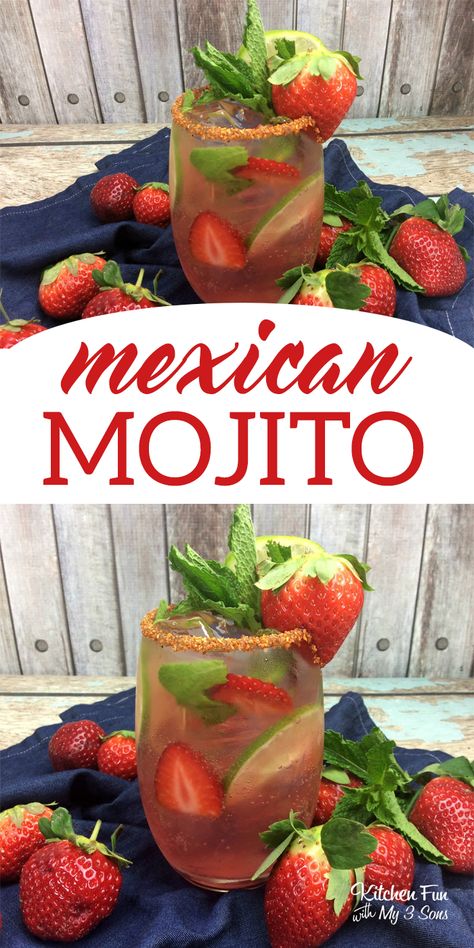 Mexican Mojito, Mexican Drink Recipes, Mojito Recipes, Mojito Drink, Mexican Cocktails, Alcholic Drinks, Mexican Drinks, Mojito Cocktail, Mojito Recipe