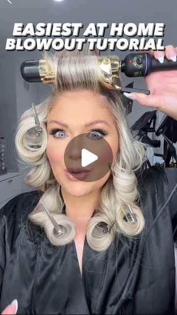 Wide Barrel Curls, Big Barrel Curling Iron Tutorial, Volumous Curled Hair, Soft Blowout Curls, Hair Roller Hairstyles, Blowout Curls Medium Hair, Blowout With Curling Iron, Bouncy Curls Medium Hair, Big Curls For Medium Hair