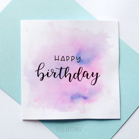 Happy Birthday Hand Lettering, Happy Birthday Cards Printable, Watercolor Birthday Cards, Birthday Card Drawing, Birthday Card Craft, Cards For Boyfriend, Bday Cards, Letter Gifts, Card Drawing