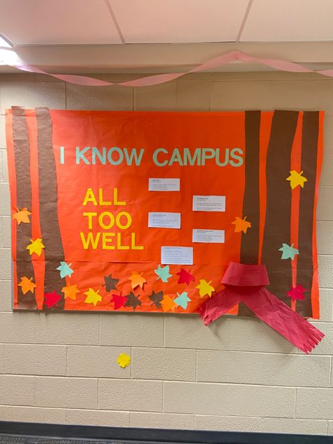 November Ra Board Ideas, Ra College Bulletin Boards, November Bulletin Boards Ra, Fall Boards Bulletin, College Floor Themes, Bulletin Board Ideas For Ra, Taylor Swift Ra Board, Fall Ra Boards, Fall Ra Bulletin Boards