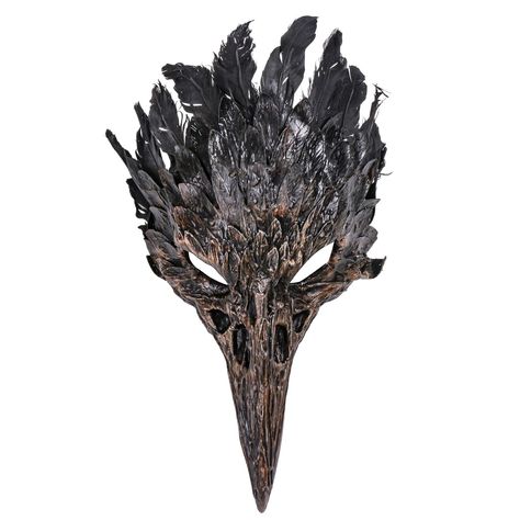 Halloween Wedding Masks, Masquerade Crow Mask, Actual Scary Halloween Costumes, Deer Mask Masquerade, Dark Fae Costume, Crow Halloween Costume, Halloween Masks Diy, Masquerade Suit, Crow Cosplay