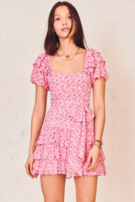 Mini Frock, Love Shack Fancy, Looks Vintage, Pink Dress, Cute Dresses, Dresses For Sale, Chic Style, Ideias Fashion, Casual Dress