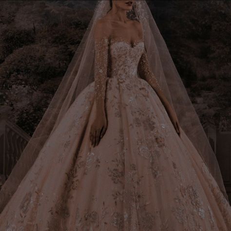 Royal Marriage Aesthetic, Royal Themed Wedding Dress, Royal Wedding Dress Aesthetic, Dark Academia Wedding Dress, Ball Gowns Princess Fairytale, Royal Wedding Aesthetic, Dark Academia Wedding, Wedding Dress Aesthetic, Ethereal Dress