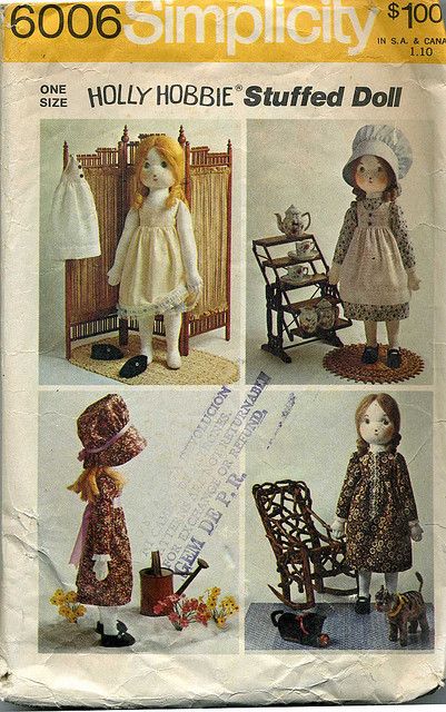 Holly Hobbie Doll Pattern | Flickr - Photo Sharing! "From the 1970's. I never used this pattern because I always have preferred smaller dolls. I may make it sometime though." Holly Hobbie Doll, 70s Sewing Patterns, Holly Hobby, Embroidered Eyes, Crafts Sewing Patterns, Rag Doll Pattern, Doll Wardrobe, Doll Sewing Patterns, Mohair Yarn