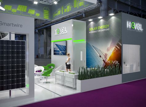 Solar Office Design, Solar Exhibition Stand Design, Solar Energy Design, Solar Energy Facts, Exhibition Display Design, Exhibition Stall Design, Trade Show Booth Design, Exhibition Stall, Solar Roof