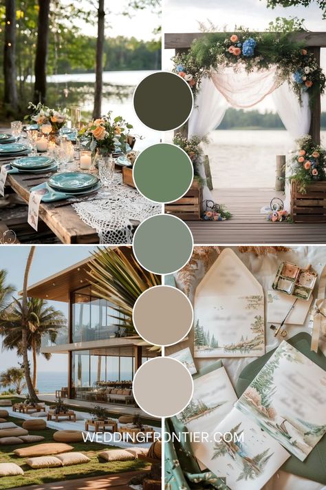 Fishing wedding theme ideas for a unique, outdoorsy celebration. Fishing Wedding Theme Ideas, Fishing Wedding Theme, Fishing Themed Wedding, Aquatic Decor, Dark Green Wedding, Wedding Theme Ideas, Fishing Wedding, Green Themed Wedding, Wedding Color Inspiration