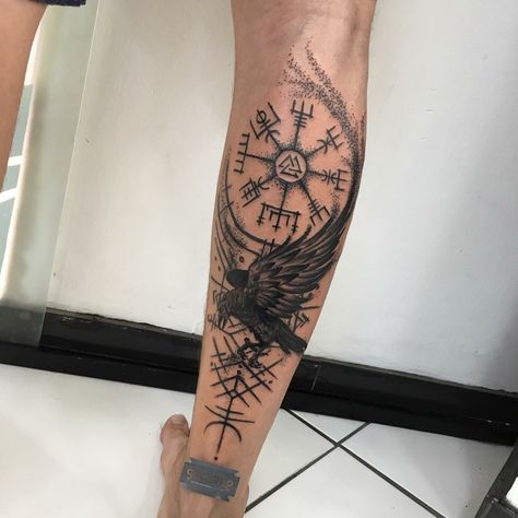 Nordic Tattoo Vegvisir, Runes Tattoo, Vegvisir Tattoo, Viking Tattoos For Men, Traditional Viking Tattoos, Viking Warrior Tattoos, Scandinavian Tattoo, Viking Tattoo Symbol, Viking Tattoo Sleeve