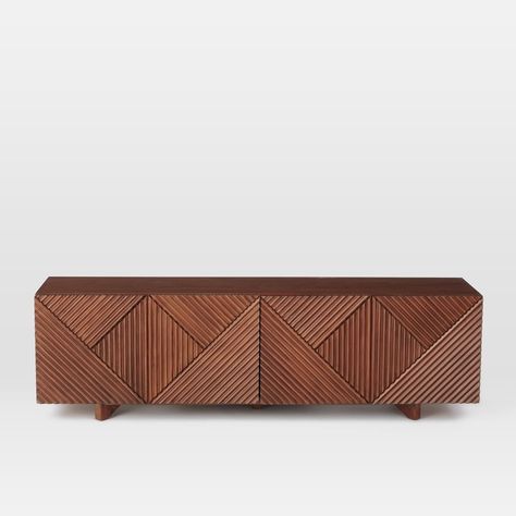 Rosanna Ceravolo Media Console (68") | West Elm Reclaimed Wood Media Console, Mid Century Media Console, Wood Media Console, Modern Media Console, Casa Retro, Sideboard Modern, Oversized Furniture, Oak Panels, Into The Wood