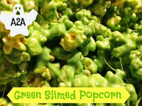 Author to Author: Tempting Tuesdays ~ Green Slimed Popcorn October Recipes, Green Popcorn, Popcorn Recipes Easy, October Food, Green Slime, Popcorn Balls, Do Something Different, Popcorn Recipes, Something Different