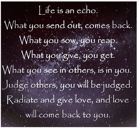 Life.... Life Is An Echo, Life Mantra, Sunday Quotes Funny, Get What You Give, This Is My Life, Outing Quotes, Happy Sunday Quotes, Judging Others, Sunday Quotes