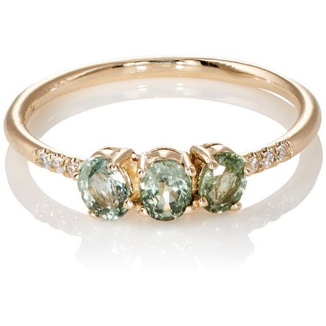 Jennie Kwon Women's Green Sapphire Fan Ring ($795) ❤ liked on Polyvore featuring jewelry, rings, accessories, gold, 14k ring, band rings, 14 karat gold jewelry, green sapphire ring and handcrafted jewelry Jennie Kwon Ring, Engagement Rings Under 1000, Emerald Green Jewelry, Jennie Kwon, Green Sapphire Ring, Pave Jewelry, Sparkly Ring, Gorgeous Engagement Ring, Sparkle Jewelry