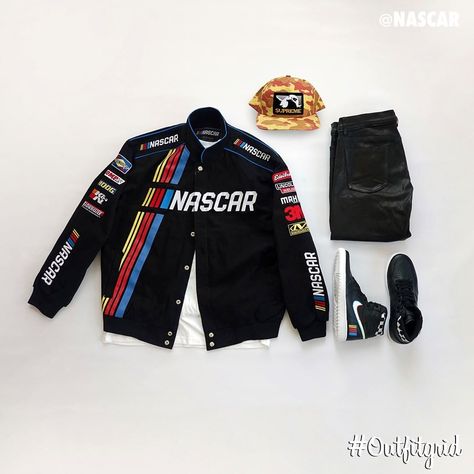 Daytona 500 Outfit, Nascar Racing Jacket Outfit Men, Nascar Shirt Outfit Men, Nascar Leather Jacket, Nascar Outfit, Nascar Tee, Nascar Jacket, Custom Jordans, Giveaway Time