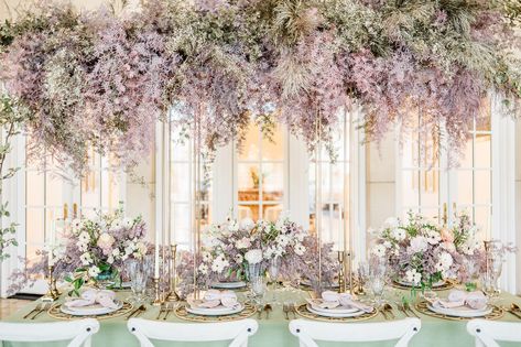 Sage green, lavender, and peach are the new winning combo for a romantic color palette! Set at a gorgeous mansion, this shoot captured by Lisettte OC Photography is like a fairy tale! Move over blush pink – sage green is in town, and it’s here to stay! This dreamy styled shoot features the increasingly-popular shade […] Purple Blush And Green Wedding, Lilac Sage And Gold Wedding, Sage And Lilac Wedding, Pale Pink Wedding Theme, Romantic Color Palette, Lavender And Peach, Peach Champagne Sapphire, Pale Pink Weddings, Forest Green Wedding