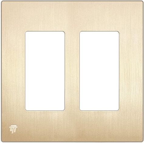 Amazon.com: ENERLITES Elite Series Screwless Decorator Wall Plate Child Safe Outlet Cover, Gloss Finish, Size 2-Gang 4.68" H x 4.73" L, Unbreakable Polycarbonate Thermoplastic, SI8832-BGD, Brushed Gold : Everything Else Gang Color, Elite Series, Outlet Cover, Wall Plates, Construction Design, Switch Covers, Outlet Covers, Wall Plate, Plate Covers