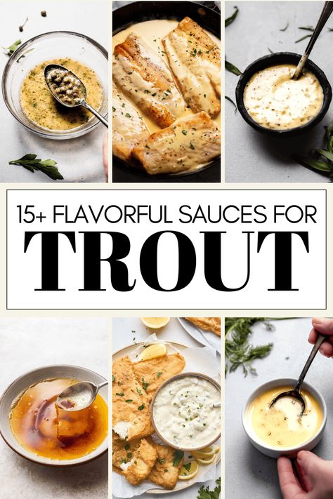 Wondering what the best sauces to serve with trout are? I’ve got you covered with this handy guide of 15+ tasty and easy sauce recipes to make at home! Trout Sauce Recipes, Sauce For Trout, Chardonnay Food Pairing, Easy Sauce Recipes, Pan Fried Trout, Best Sauces, Baked Trout, Trout Recipe, Grilled Trout