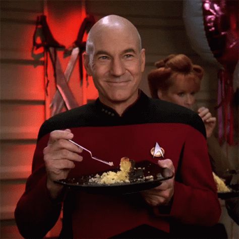 Happy Reaction Pic, Happy Reaction, Kira Nerys, Picard Star Trek, Smile Gif, Jean Luc Picard, Star Trek Series, Patrick Stewart, Reaction Pic