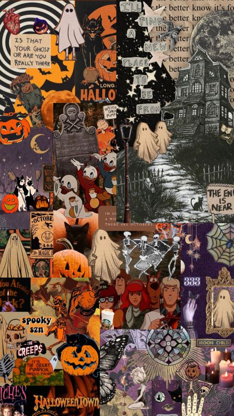 Halloween Photo Collage, Halloween Collage Wallpaper, Movie Character Wallpaper, Horror Wallpapers, Funny Life Hacks, Halloween Collage, Helpful Hacks, Halloween Background, Fall Things