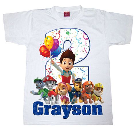 paw patrol birthday shirt Paw Patrol Birthday Shirt, 16 Boys, Design Number, Paw Patrol Birthday, Second Birthday, Number 2, Tshirt Design, Birthday Shirt, Paw Patrol