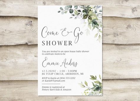 Lots of Guests? Plan a Drop-In Baby Shower! | Plan a Baby Shower Sprinkle Invite, Baby Shower Invitation Wording, Open House Invitation, Couples Baby Showers, Mail Gifts, Balloon Display, Celebrate Mom, Baby Shower Welcome Sign, Baby Shower Planning