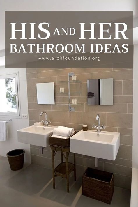 25+ His And Her Bathroom Ideas With Incredible Benefits 2024 His And Hers Bathroom Ideas, Her Bathroom Ideas, His And Her Bathroom Ideas, Two Sink Bathroom Ideas, His And Her Bathroom, His And Hers Bathroom, Her Bathroom, Dual Shower Heads, Grey Tiles