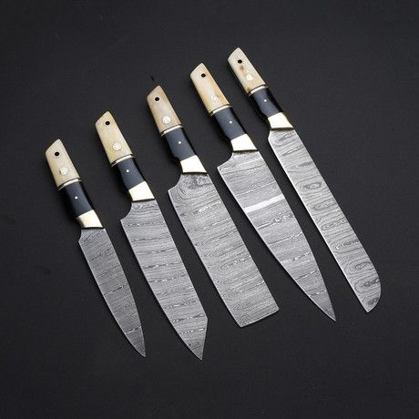 Athena Cutlery - Damascus Kitchen Knives - Touch of Modern Professional Chef Knife Set, Handmade Chef Knife, Best Chefs Knife, Damascus Kitchen Knives, Damascus Chef Knives, Knife Gifts, Chef Knives, Chef Knife Set, Damascus Steel Knife