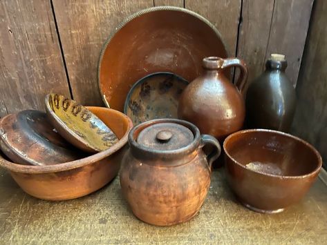 Blog post about redware, how it was made, how it was used in the earliest days of our settlers. Live Drawing, Country Antiques, Early American, Moscow Mule Mugs, Connecticut, Blog Post, Ceramics, Tableware, Yellow