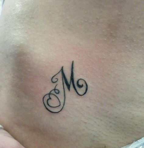 Letter M Tattoo Designs, M Letter Tattoo Design, M Heart Tattoo, M Tattoo Design, Cursive M Tattoo, Millie Tattoo, M With Heart, M Initial Tattoo, M Letter Tattoo