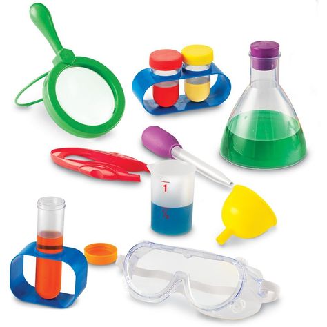 Here are our favorite STEM toys and tools for teaching little learners. These are perfect for preschool, kindergarten, and first grade students. Preschool Sensory Play, Science Process Skills, Kids Stem Activities, Living And Nonliving, Science Classroom Decorations, Science Kits For Kids, Lab Activities, Primary Science, Science Tools