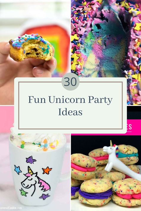 If you're planning a magical unicorn birthday party, you're in the right place! Discover 30 creative unicorn inspired recipes and crafts that will leave a lasting impression on your little one and their friends. From delightful treats like unicorn cookies to simple yet fun DIY crafts, this collection has everything you need to make your party truly special. Whether it's colorful drinks or enchanting decorations, unleash your creativity with these adorable ideas and watch your party come to life! Unicorn Craft Ideas, Unicorn Birthday Party Ideas Diy, Magical Unicorn Birthday Party, Unicorn Party Ideas, Unicorn Party Food, Party Food Recipes, Unicorn Craft, Unicorn Cookies, Colorful Drinks