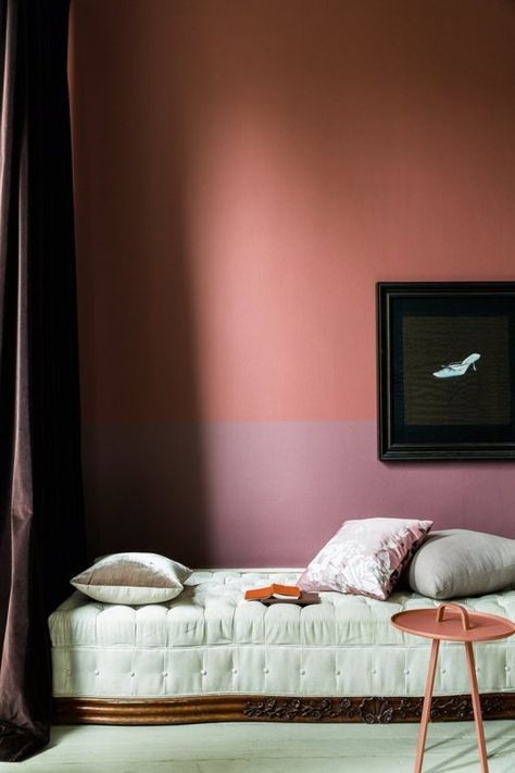 9 Sophisticated Color Palettes For Your Home - Upstater Half Painted Walls, Color Combinations Paint, Deco Rose, House Color Schemes, Interior Paint Colors, Bedroom Paint, Boho Interior, Pink Walls, Living Room Paint