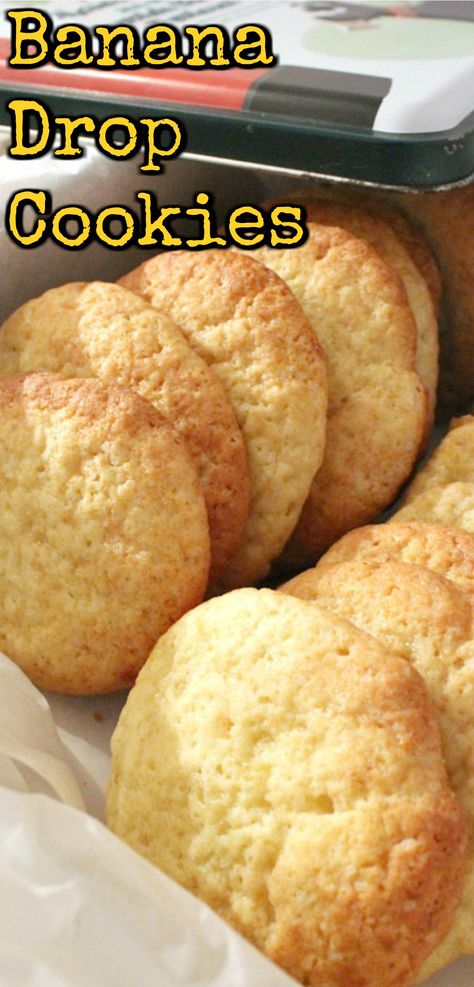 Dropped Cookies Recipes, Recipe To Use Up Bananas, Banana Biscuits Recipe, Cookie Recipes Using Bananas, Fluffy Banana Cookies, Banana Cookies Recipes Easy, Banana Drop Cookies Easy Recipes, Light Cookies Recipe, Banana Cream Cookies Recipe