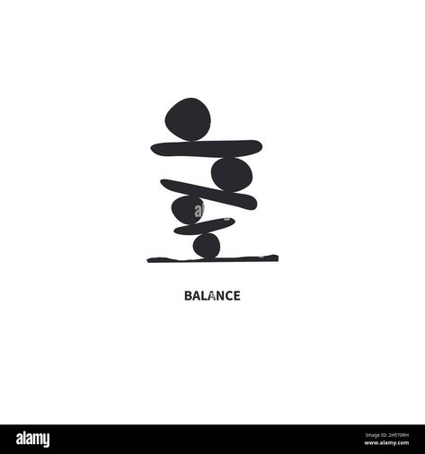 Download this stock vector: Balance logo. Pebble icon. Harmony symbol. Stack of stones isolated on white background. Buddhism sign. Vector illustration - 2H570RH from Alamy's library of millions of high resolution stock photos, illustrations and vectors. Balance Japanese Symbol, Balance Symbol, Harmony Symbol, Balance Tattoo, Stone Tattoo, Buddhism Symbols, Balance Logo, Balanced Rock, Rock Tattoo