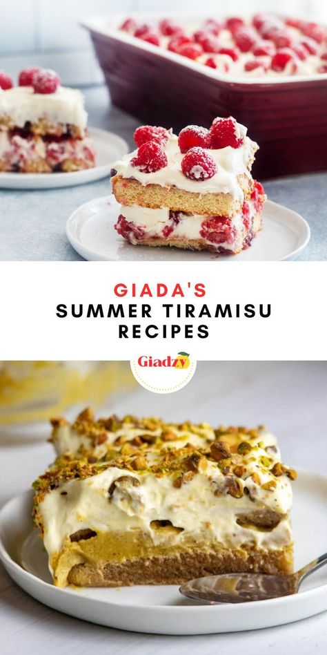 There’s no baking required to make these easy tiramisu recipes, which makes them the perfect summer dessert for the Fourth of July! Make them in advance, let them chill in the fridge, and they're party ready! We love the classic, but these fun variations with lemons, summer berries, and pistachios might be even better. There's a different one for everyone's taste! Different Tiramisu, Fridge Deserts Recipes, Tiramisu Variations, Dinner Party Desserts Impressive, Summer Tiramisu, Berry Tiramisu, Tiramisu Recipes, Light Summer Desserts, Easy Impressive Dessert