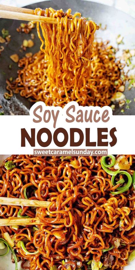 Soy Sauce Meals, Noodles With Soy Sauce Easy Recipes, Air Fryer Noodles, Noodle Sauce Recipes, Easy Noodle Sauce, Chopstick Food, Asian Easy Recipes, Noodle Sauce Recipe, Asian Sides