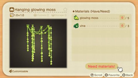 Glowing Moss Recipes Acnh, Animal Crossing Glowing Moss Ideas, Acnh Glowing Moss Ideas, Acnh Vines, Acnh Glowing Moss, Glowing Moss Acnh Ideas, Cave Images, Moss Rug, Recipe List